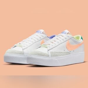 Nike Platform White Sneakers Peach Cream Light Thistle
